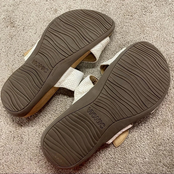 VIONIC Womens Rest 341 Skylar Slide Sandal White Snake size 9 Wide - Picture 10 of 11